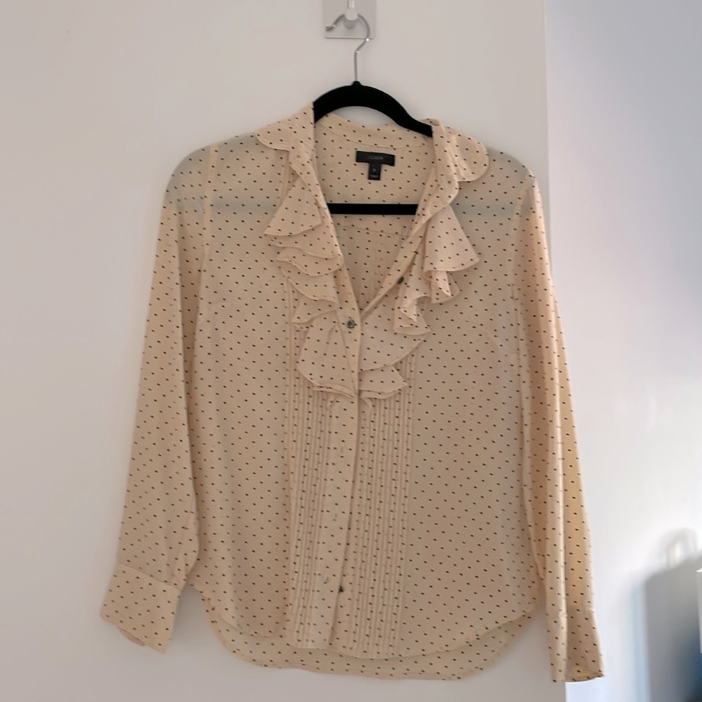 J crew 100% will poka dot blouse